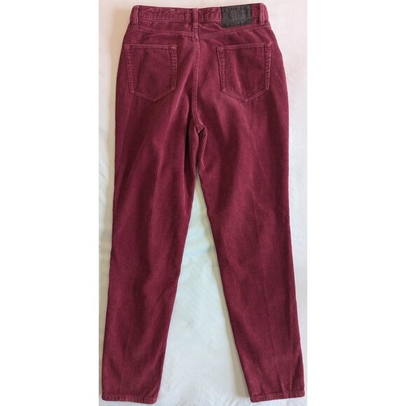 BDG by Urban Outfitters Straight Leg High-Rise Mom Corduroy Pants Maroon | 27 - Picture 4 of 6